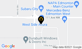 West Side Acura in Edmonton map