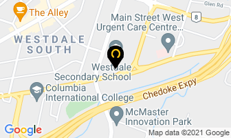 Westdale Secondary School in Hamilton map