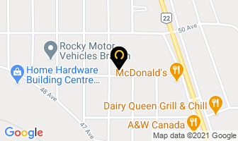 Western Backhoe in Rocky Mountain House map