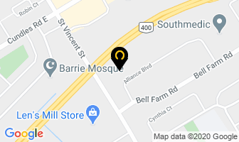 Westway Tents Inc in Barrie map