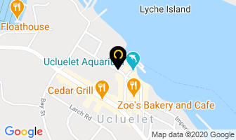 Whiskey Landing Lodge in Ucluelet map