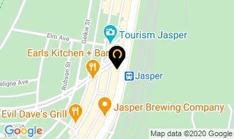 Whistlers Inn in Jasper map