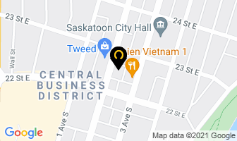 White Dhalia in Saskatoon map