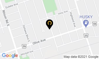 Wholesale Stained Glass in Oshawa map