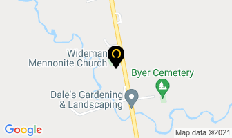 Wideman Mennonite Church in Markham map