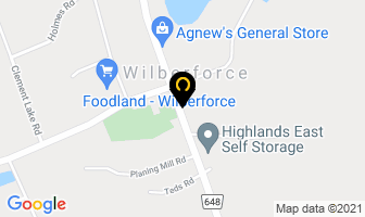 Wilberforce Service Centre in North Algona Wilberforce map