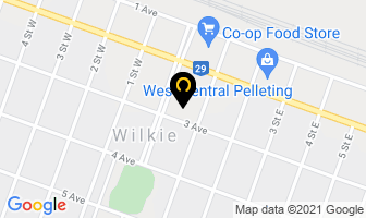 Wilkie Funeral Home in Wilkie map