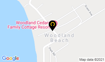 Woodland Cedars Family Cottage Resort in Tiny map