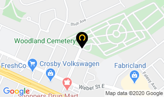 Woodland Cemetery in Kitchener map