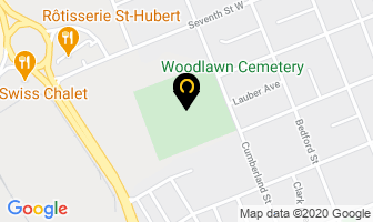 Woodlawn Cemetery in Cornwall map