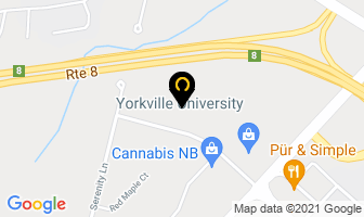 Yorkville University in Fredericton map