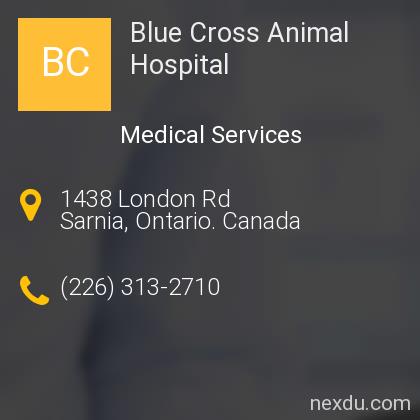Blue Cross Animal Hospital in Sarnia - Phones and Address