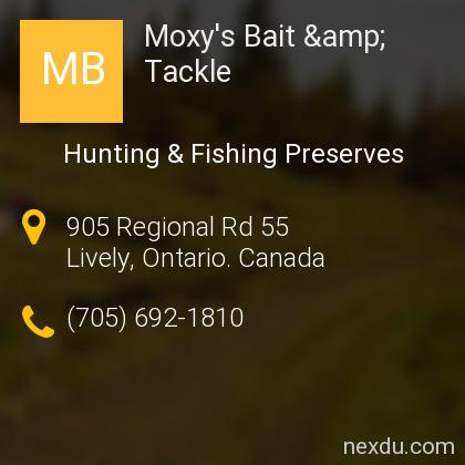Moxy's Bait & Tackle in Lively, Sudbury - Phones and Address