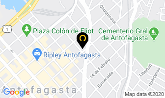 Mapa de Aluminios Zamora en Antofagasta