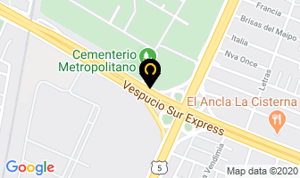 Mapa de Cementerio Metropolitano en Santiago