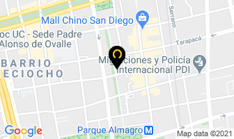 Mapa de Centro De Eventos Bulnes en Santiago