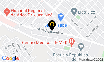 Mapa de Colmena Golden Cross en Arica