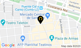 Mapa de Ropa Americana en Santiago