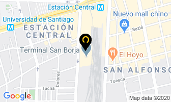 Mapa de Terminal De Buses San Borja en Santiago