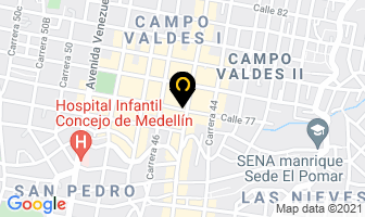 Mapa de Aeronáutica Avanzada en Medellín