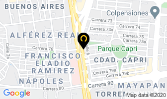 Mapa de Aldana Distribuciones en Cali