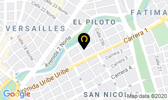 Mapa de Aluminios De Occidente Aludoc Sas en Cali