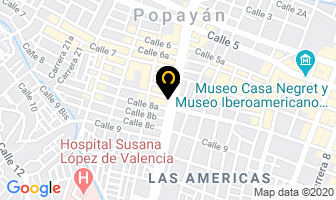 Mapa de Aluminios Y Vidrios Standar en Popayán