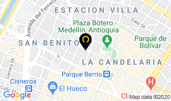 Mapa de Asocobe en Medellín