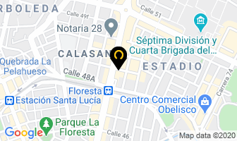Mapa de Cadena Radial Universal Comunicaciones en Medellín