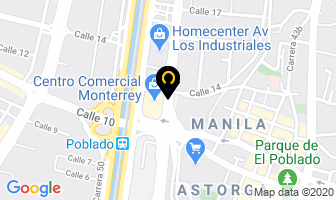 Mapa de Centro Comercial Monterrey en Medellín