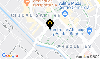 Mapa de Comunicaciones De Santander en Bogotá D.C