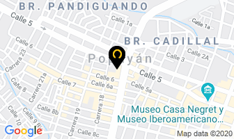 Mapa de Creaciones Diero en Popayán