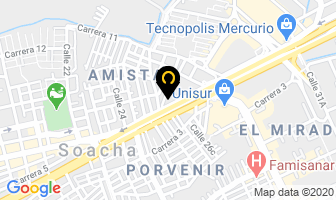 Mapa de Creaciones Sabius en Soacha
