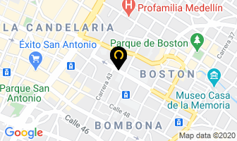 Mapa de Fenalco Antioquia en Medellín