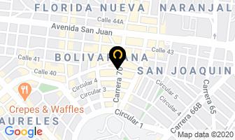Mapa de Hotel Laureles 70 en Medellín