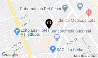 Mapa de Laboratorio Clínico Bioclinic en Valledupar