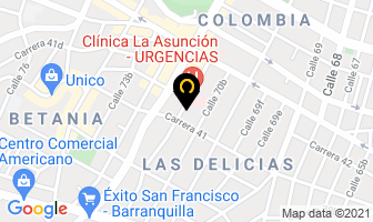 Mapa de Laboratorio Clínico Cell-lab en Barranquilla