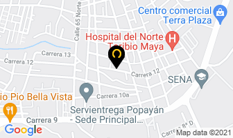 Mapa de Maderas Bellavista en Popayán