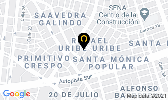 Mapa de Maderas Hurtado Martínez en Cali