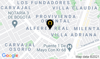 Mapa de Omega Leather Ltda. en Bogotá D.C