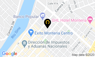 Mapa de Unihornos Y Vitrinas en Montería