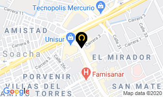 Mapa de Unisur Bogota en Soacha