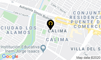 Mapa de Vidrio Aluminios Calima en Cali