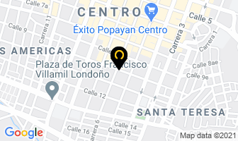 Mapa de Vidrios Y Marquetería Rojas en Popayán