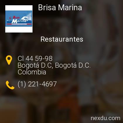Brisa Marina En Barrio La Esmeralda Teusaquillo Bogota D C Telefonos Y Direccion