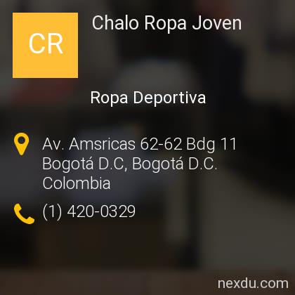 Chalo Ropa Joven en Bogotá  - Teléfonos y Dirección