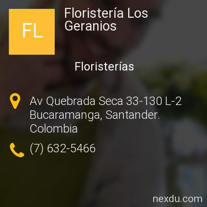 Floristería Los Geranios en Bucaramanga - Teléfonos y Dirección