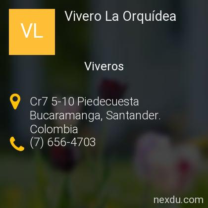 Vivero La Orquídea en Bucaramanga - Teléfonos y Dirección