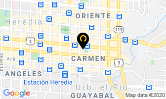 Mapa de Alquiler De Casas Heredia en Heredia Central