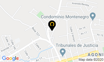 Mapa de Clinica Terapeutica 2000 en Alajuela